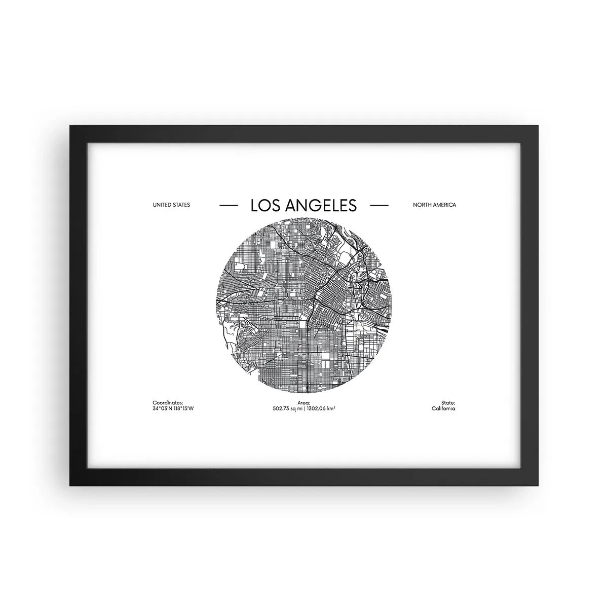 Poster în ramă neagră - Anatomia Los Angeles - 40x30 cm
