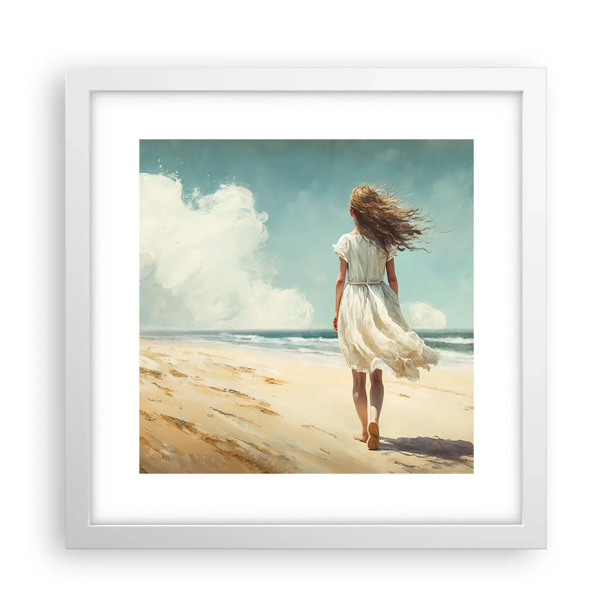 Poster în ramă albă - Vreau să întâlnesc soarele și vântul - 30x30 cm