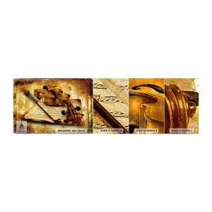 Mostră tapet autocolant Deluxe Sticker - Virtuozitate necesară imediat - Vioară, Muzică, Note muzicale - 100x30 cm