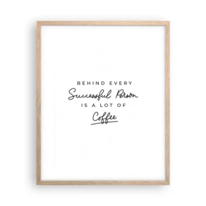 Poster în ramă de stejar deschis - Secretul succesului - 40x50 cm