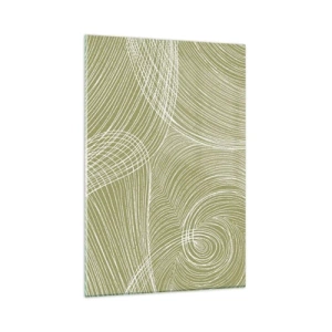 Tablou pe sticlă - Abstracție complicată în alb - 80x120 cm