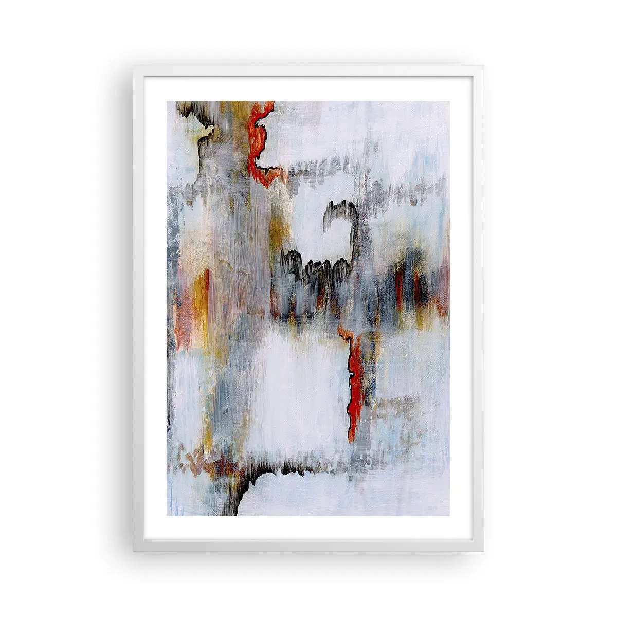 Poster în ramă albă - Cu bățul pe apă - 50x70 cm