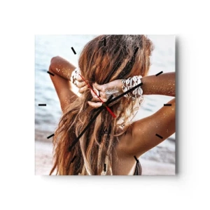 Ceas de perete - Ceas pe sticlă - Sora apei și a soarelui - 40x40 cm