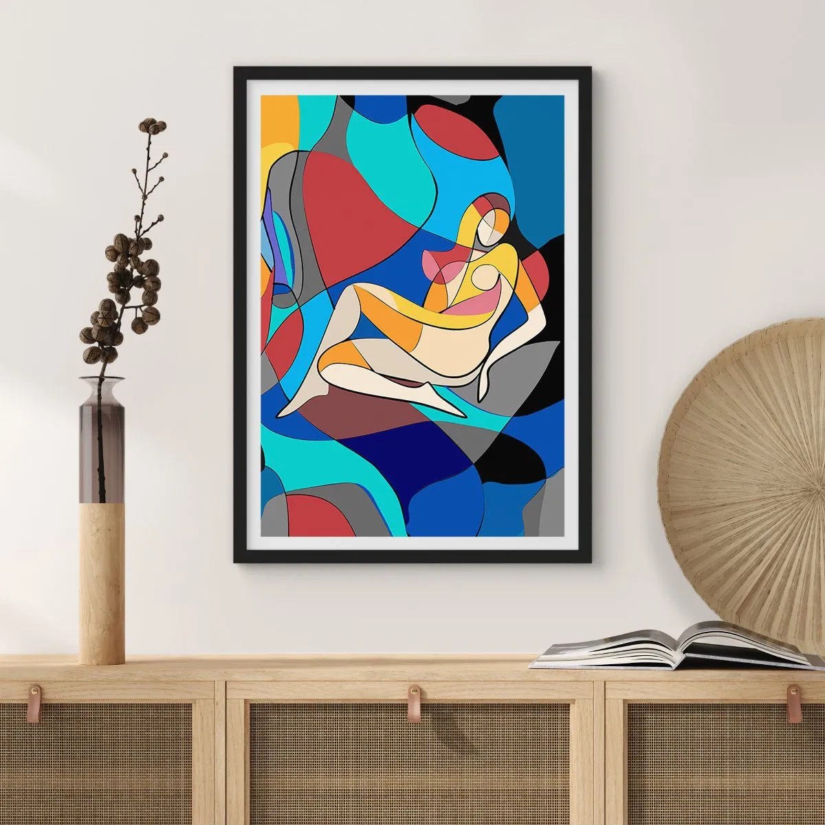Poster în ramă neagră - Nudul cubist - 70x100 cm
