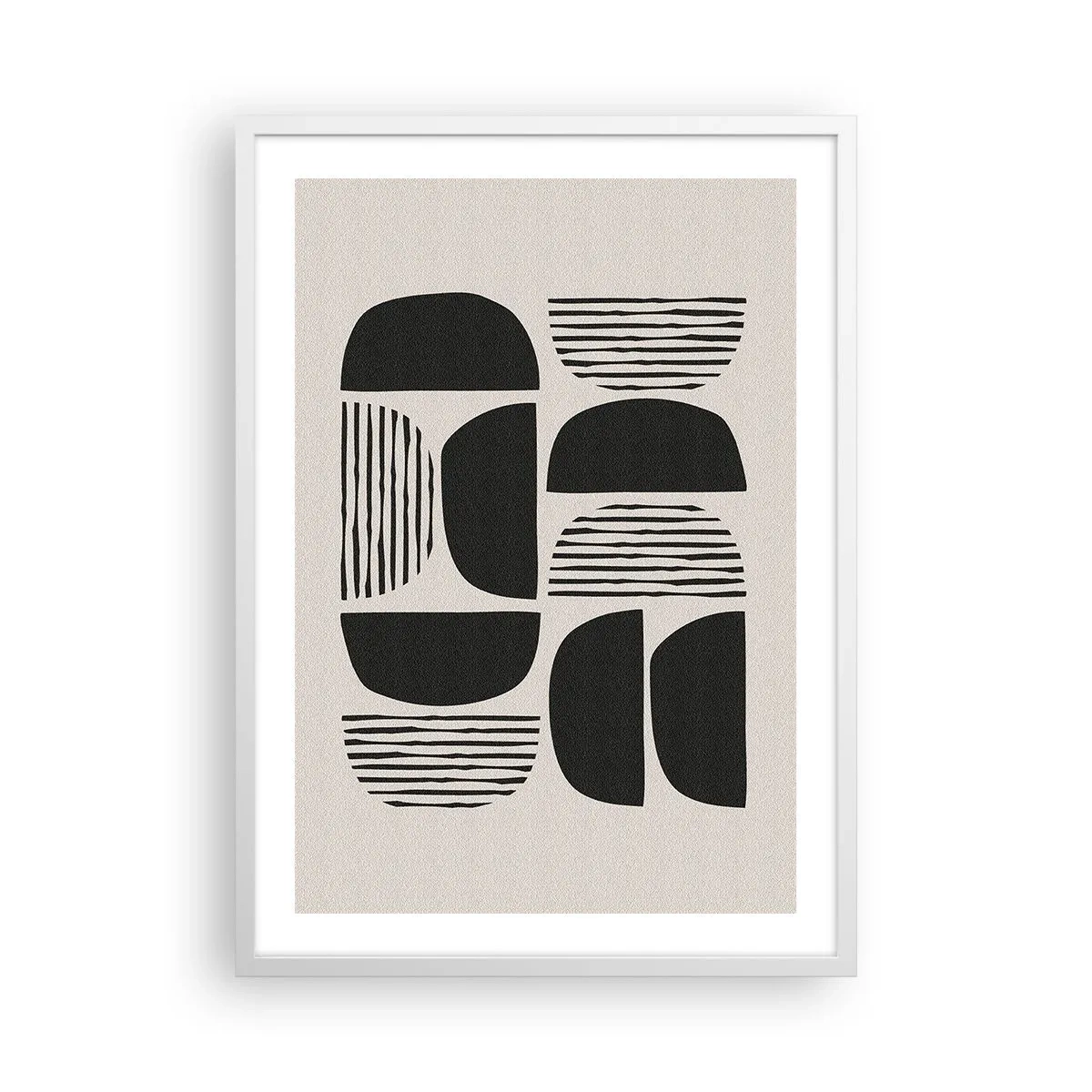 Poster în ramă albă - Jumătăți necomplete - 50x70 cm