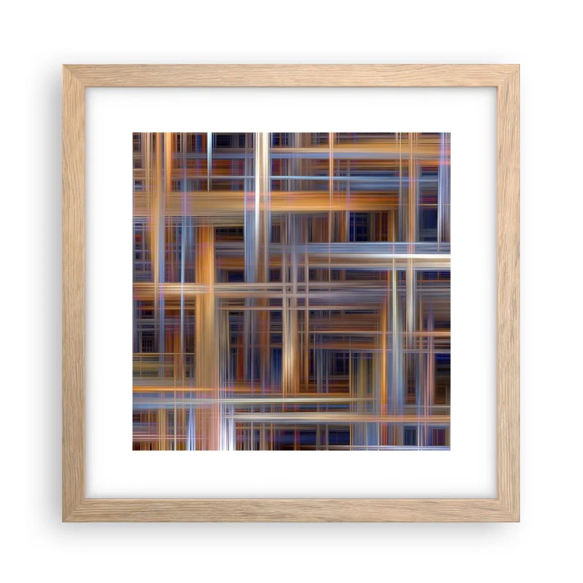 Poster în ramă de stejar deschis - Țesut din lumină - 30x30 cm
