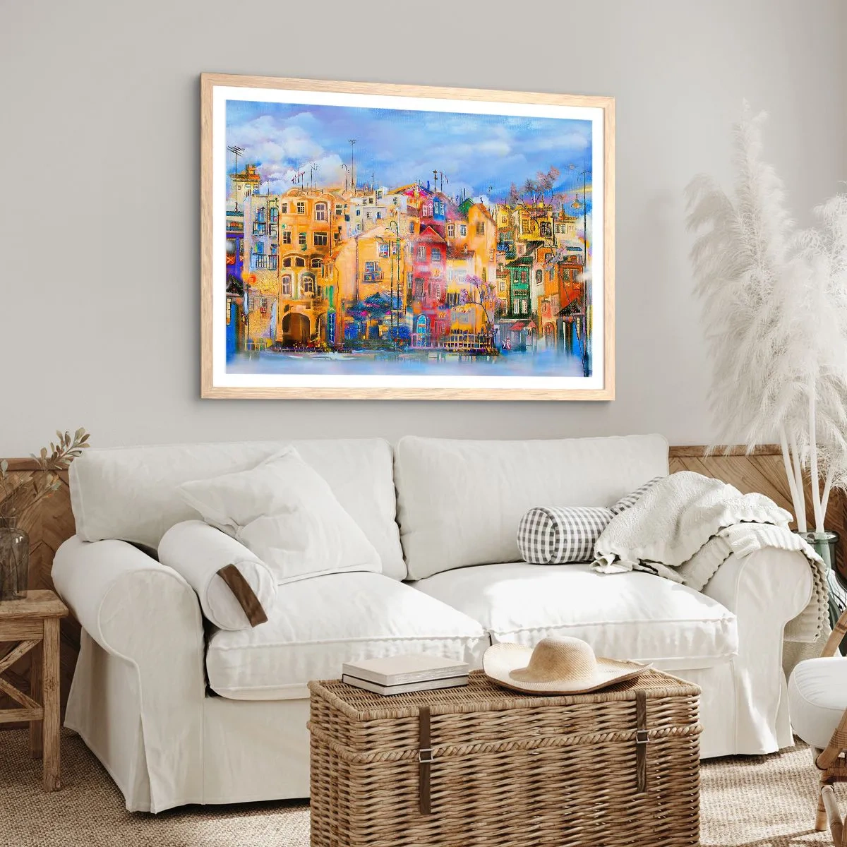 Poster în ramă de stejar deschis - Suntem împreună - 70x50 cm