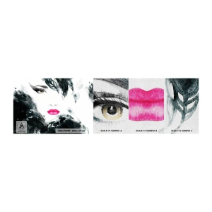 Mostră tapet Premium Canvas - Atenție! Femme fatale - Abstracția, Chipul de femeie, Portretul unei femei - 100x30 cm