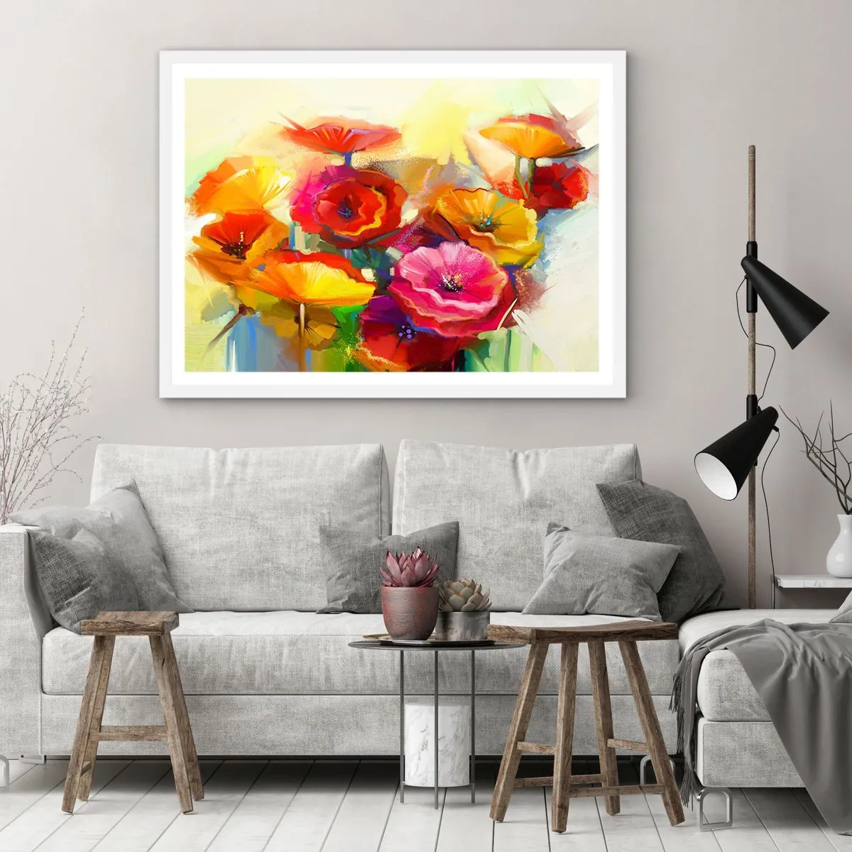 Poster în ramă albă - Nu numai roșu - 100x70 cm