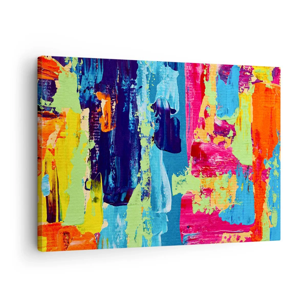 Tablou pe pânză Canvas - Compoziție abstractă de culori într-o formă dinamică - 70x50cm - Viața este frumoasă! - Decorațiune modernă pentru perete pentru living și dormitor ARTTOR