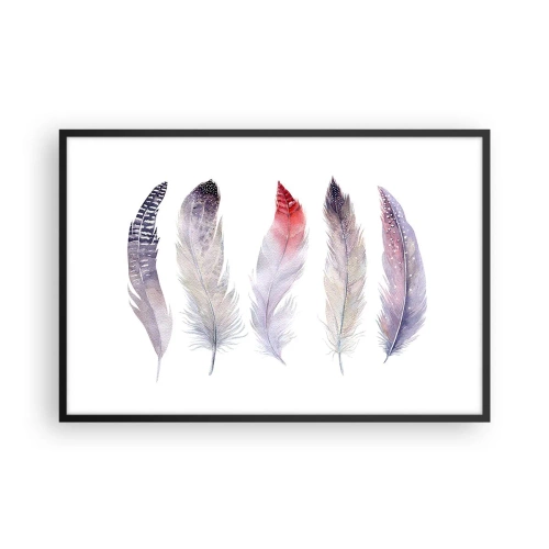 Poster în ramă neagră - Delicate ca o ceață multicoloră - 91x61 cm