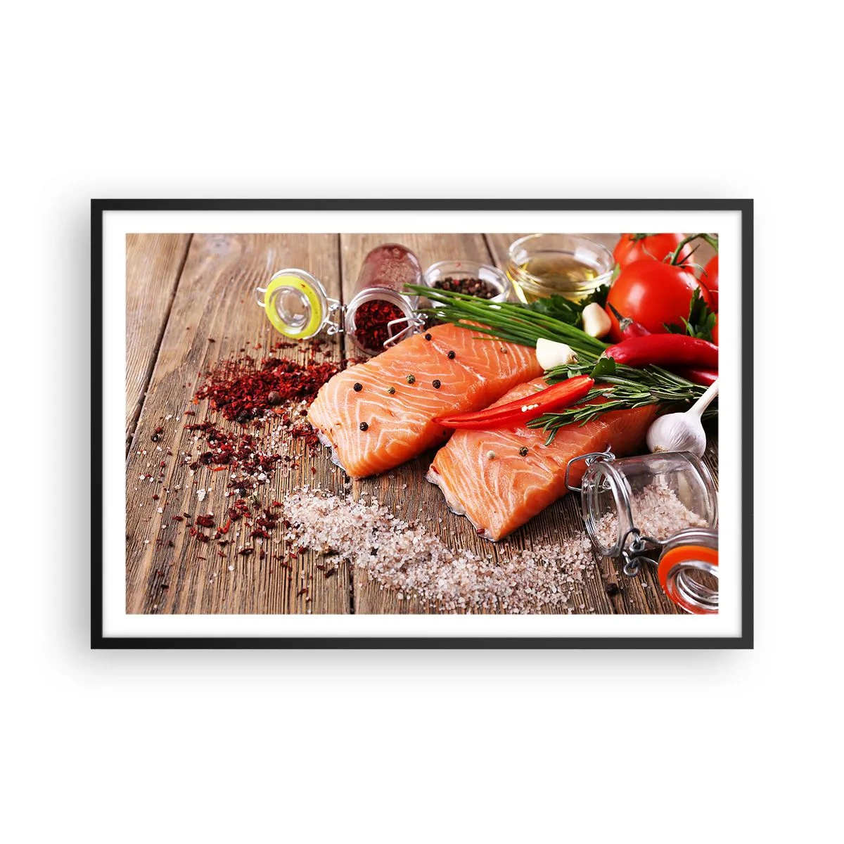 Poster în ramă neagră - O aventură norvegiană în bucătărie - 91x61 cm