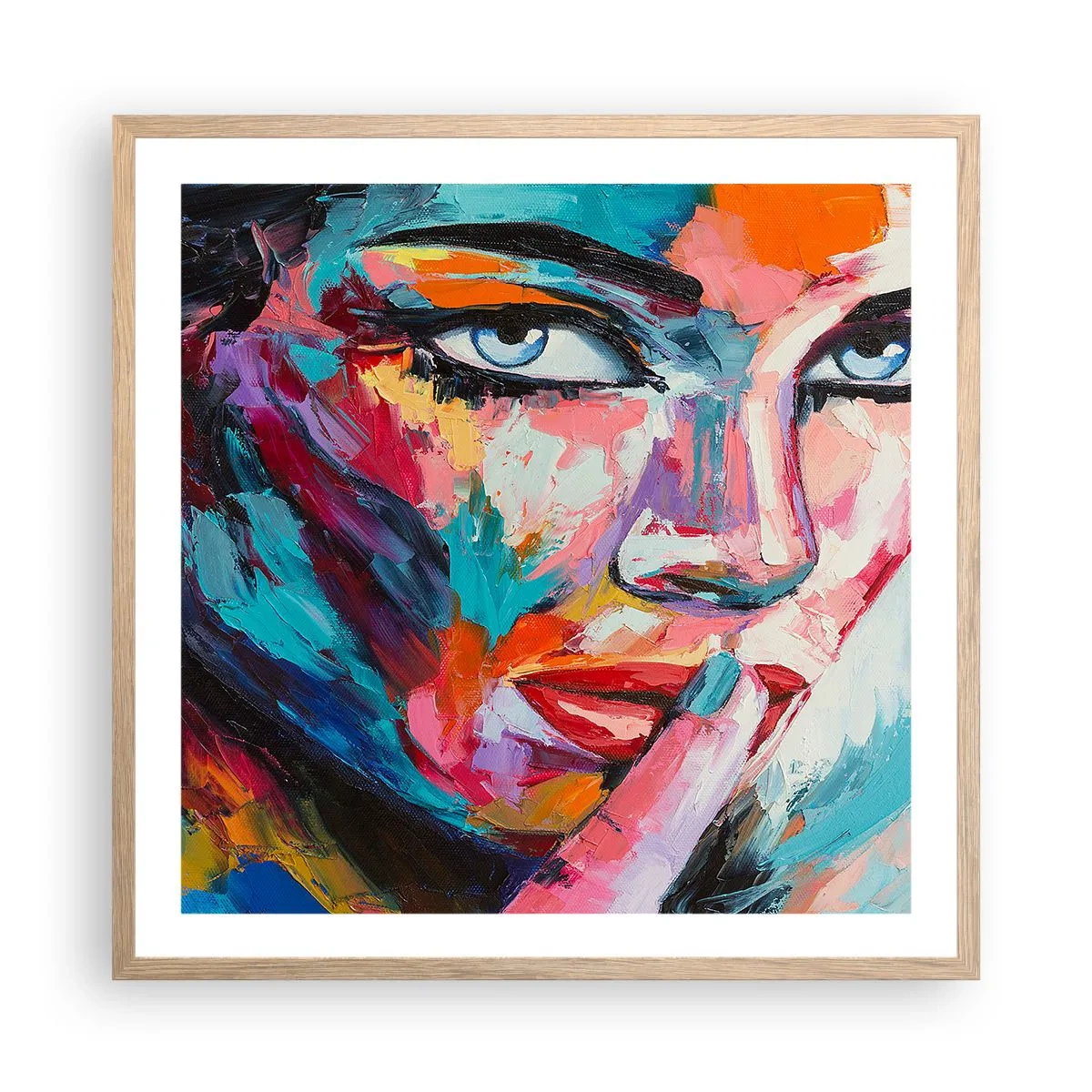 Poster în ramă de stejar deschis - Primul nostru secret - 60x60 cm