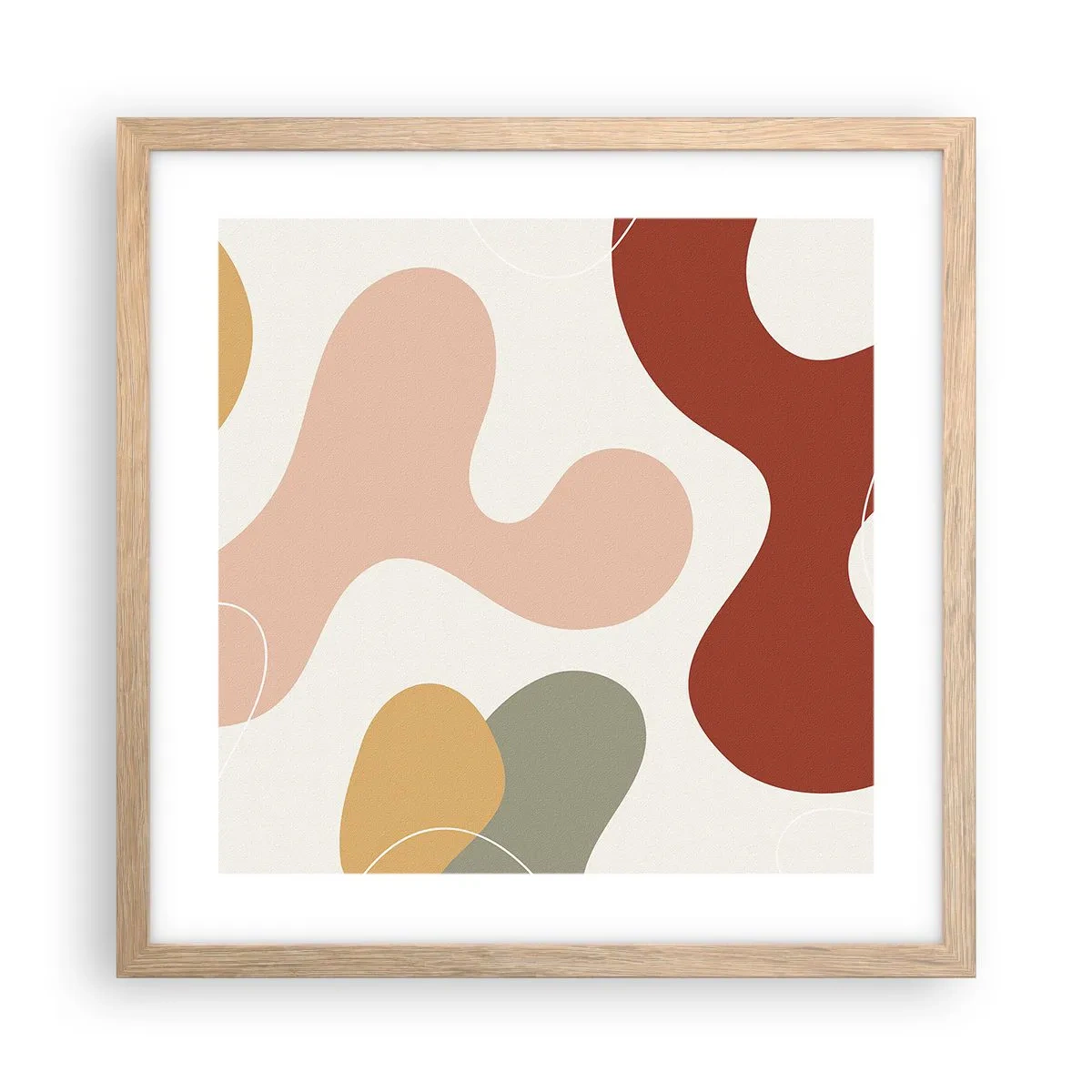 Poster în ramă de stejar deschis - Pete colorate? - 40x40 cm