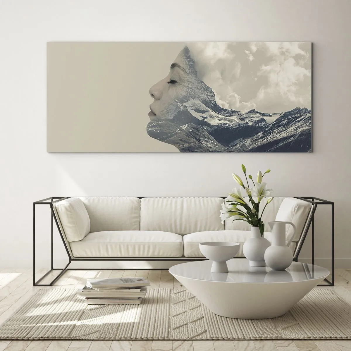 Tablou pe sticlă - Frumusețea elementelor - 100x40 cm