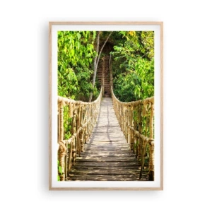 Poster în ramă de stejar deschis - Suspendat în verde - 61x91 cm