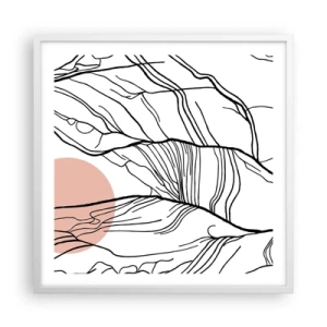 Poster în ramă albă - Într-o rețea de crengi - 60x60 cm