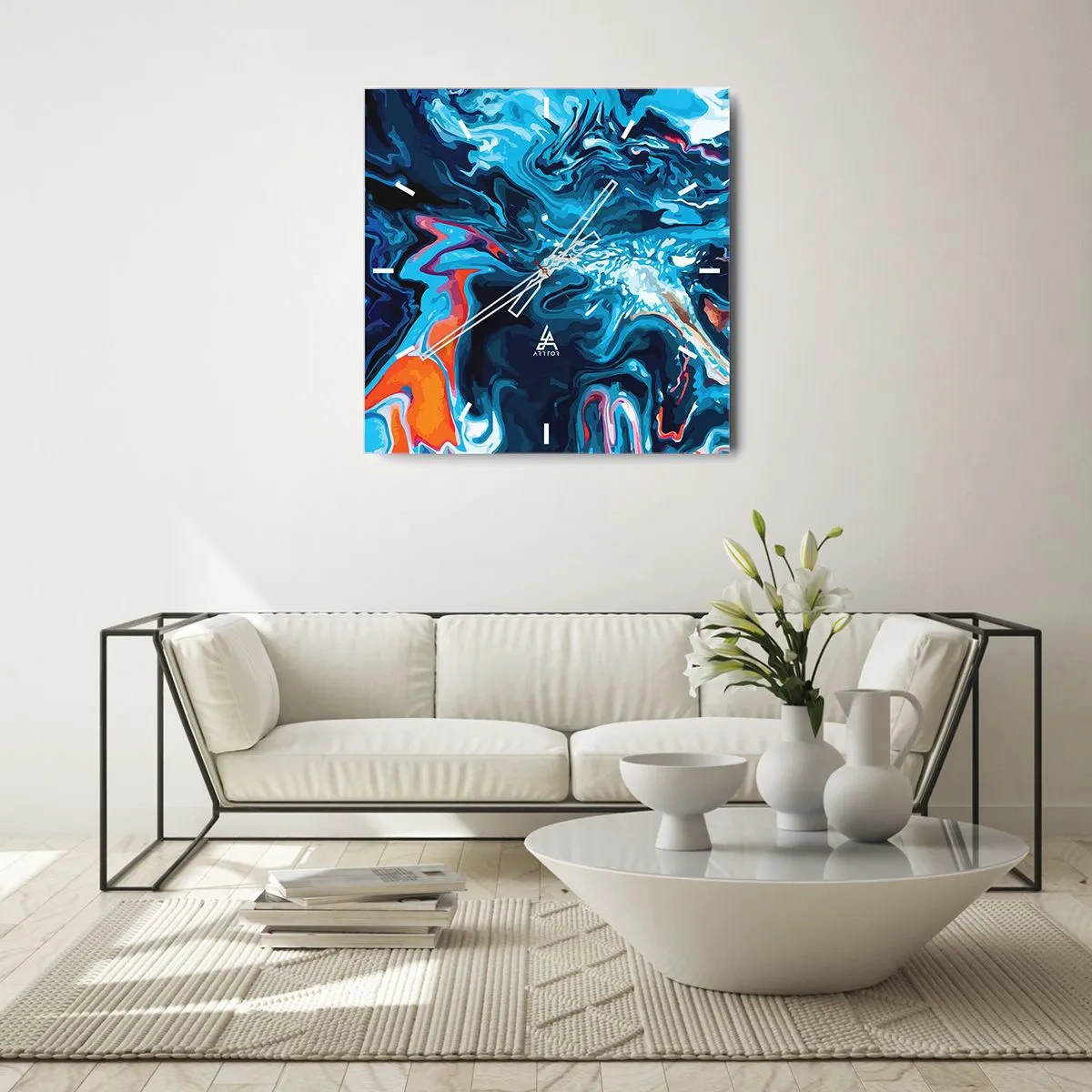 Ceas de perete - Ceas pe sticlă - Călătorie spre centrul cerului - 30x30 cm