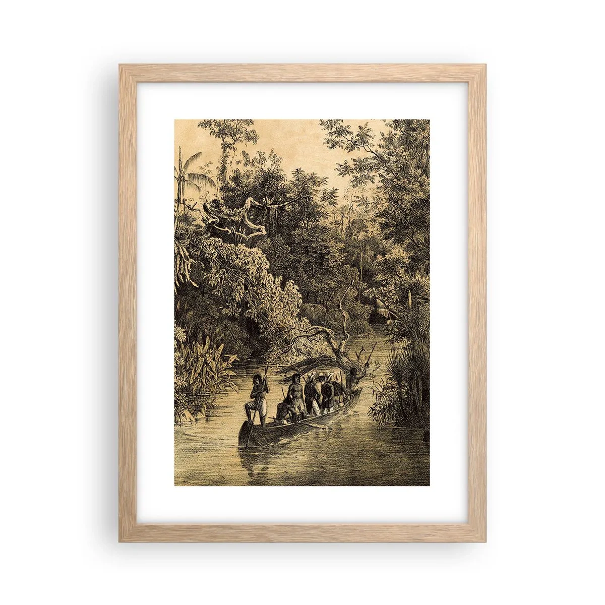 Poster în ramă de stejar deschis - Călătorie la sursă - 30x40 cm