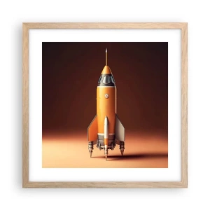 Poster în ramă de stejar deschis - Totul începe cu un vis - 40x40 cm