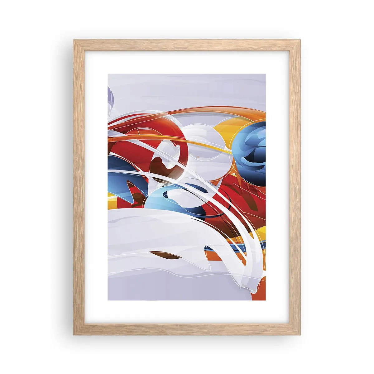 Poster în ramă de stejar deschis - Dansul elementelor - 30x40 cm