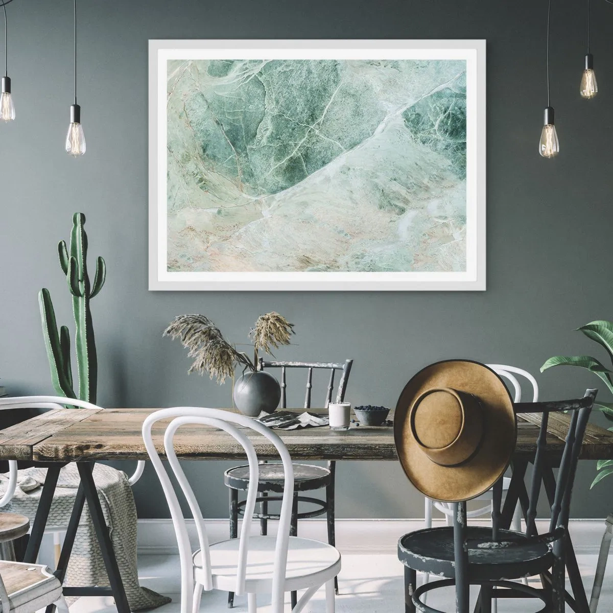 Poster în ramă albă - Răcoarea nobilă a pietrei - 100x70 cm