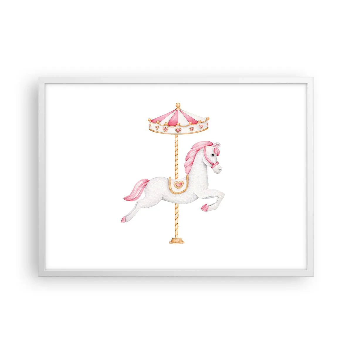 Poster în ramă albă - A pornit la cursă - 70x50 cm