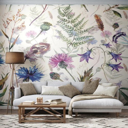 Tapet Standard Eco - Ierbarul polonez - Flori de câmp, Grădină, Natură - 200x140 cm