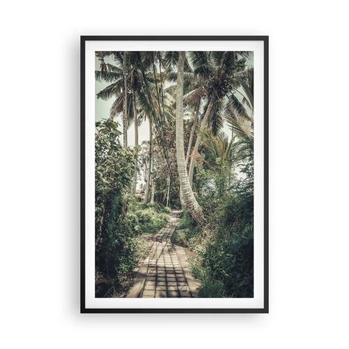 Poster în ramă neagră - Bulevardul cu palmieri - 61x91 cm