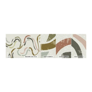 Mostră tapet autocolant Deluxe Sticker - Dansul vesel al abstracției - Pastel, Minimalist, Luminos - 100x30 cm