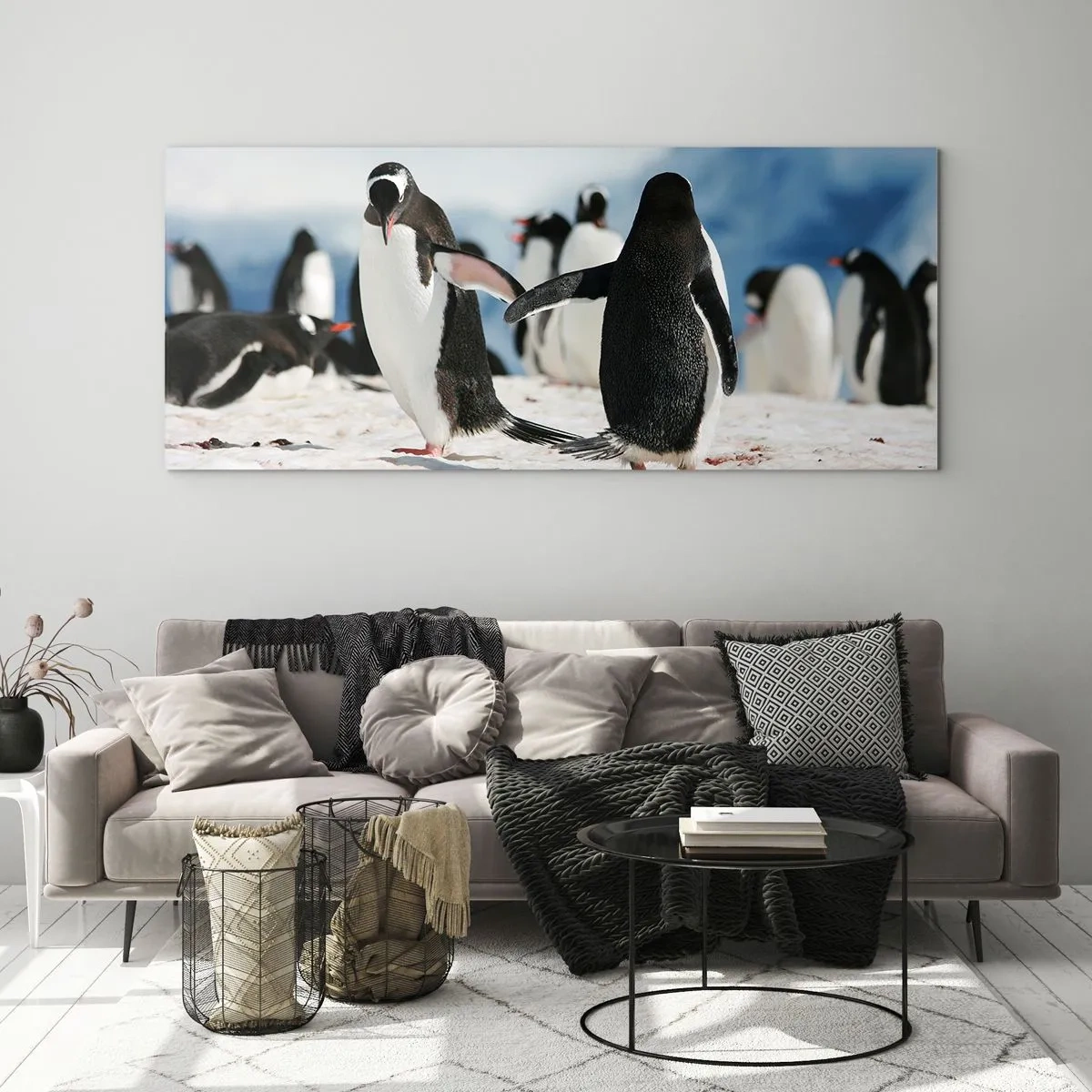 Tablou pe sticlă - Dansul în zăpadă - 140x50 cm