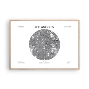Poster în ramă de stejar deschis - Anatomia Los Angeles - 100x70 cm