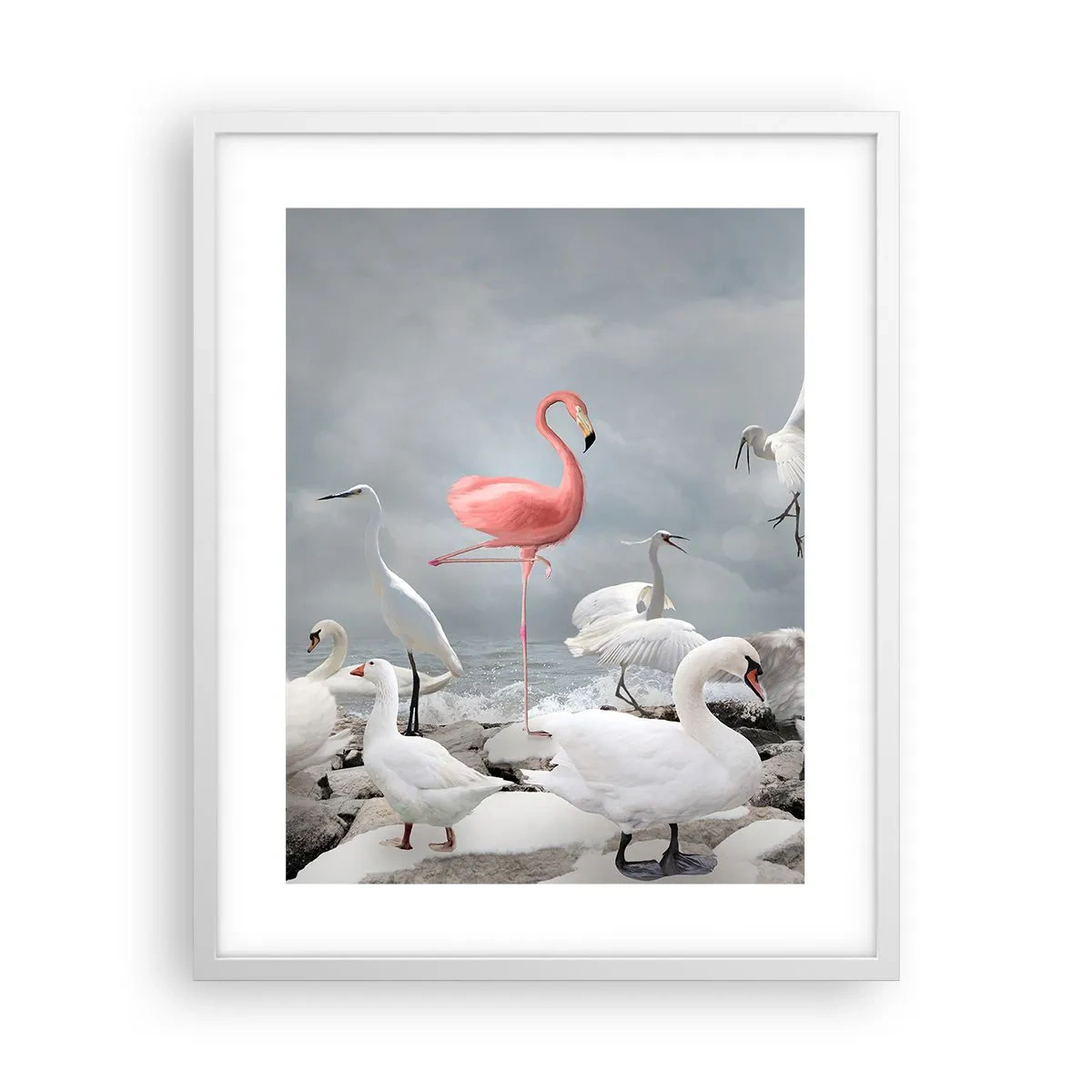 Poster în ramă albă - De unde am venit? - 40x50 cm