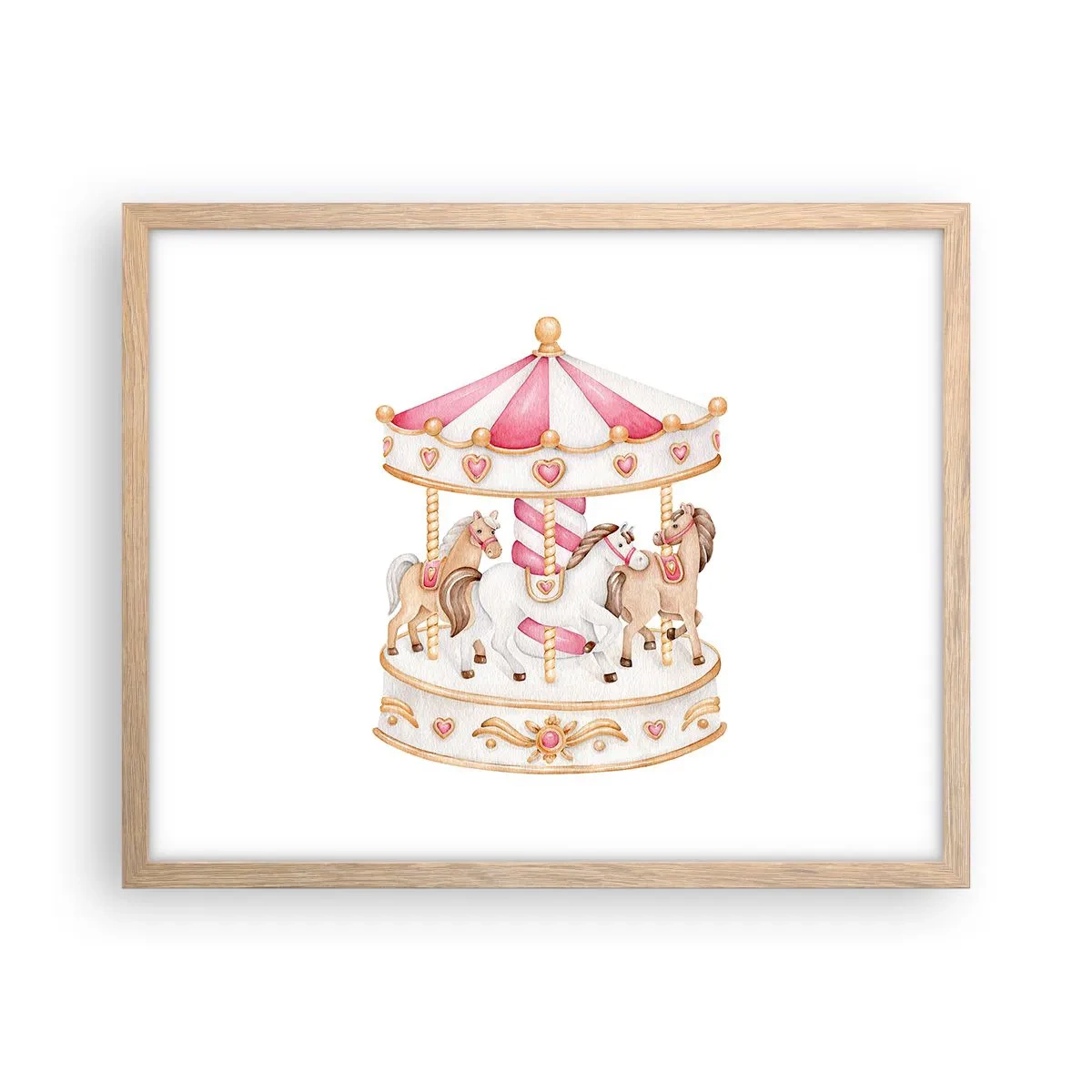 Poster în ramă de stejar deschis - Lumea dulce a copilăriei - 50x40 cm