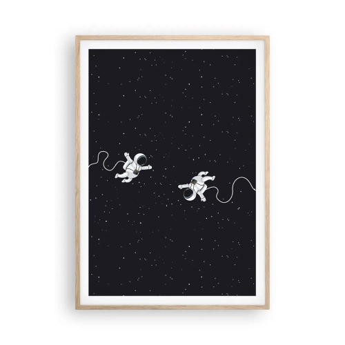 Poster în ramă de stejar deschis - Dansul spațial - 70x100 cm