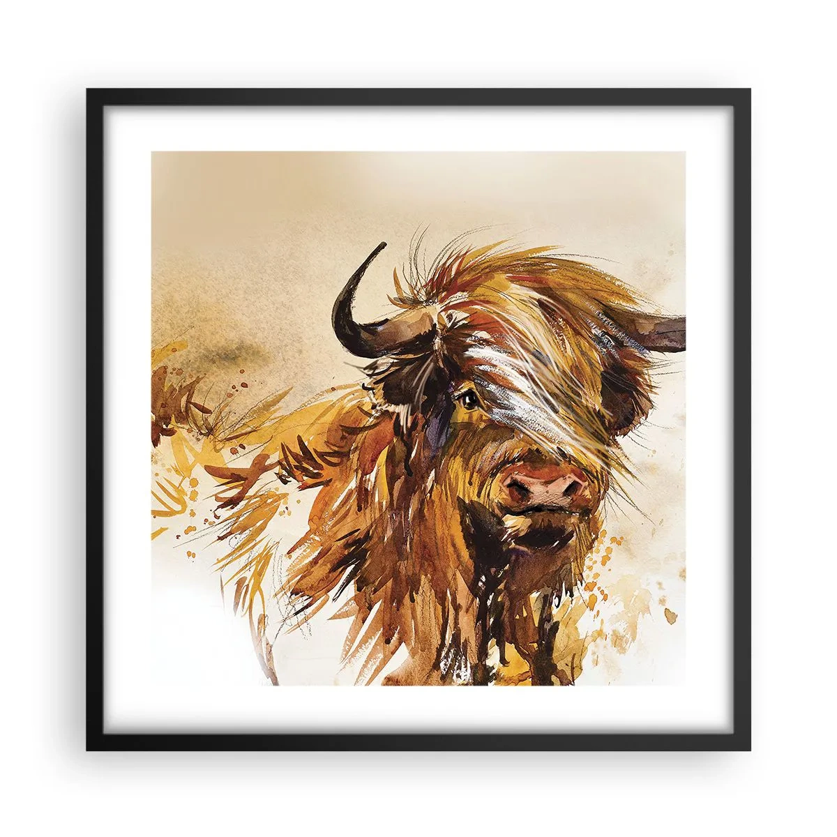 Poster în ramă neagră - Mândria vânătorului - 50x50 cm