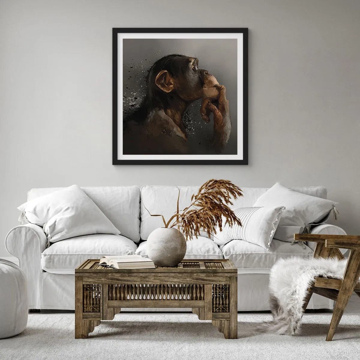 Poster în ramă neagră - Cu siguranță, gânditorul - 50x50 cm