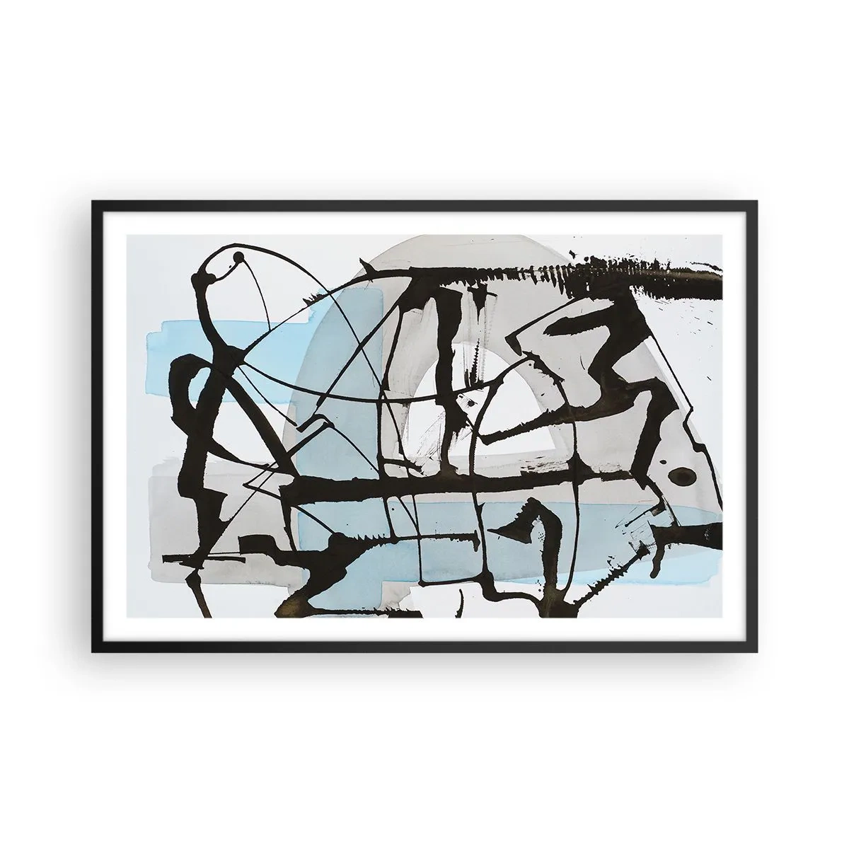 Poster în ramă neagră - Cu toate acestea, albastru - 91x61 cm