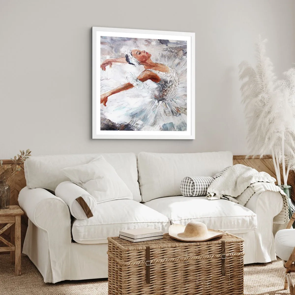 Poster în ramă albă - Moale și ușoară ca tulul - 60x60 cm