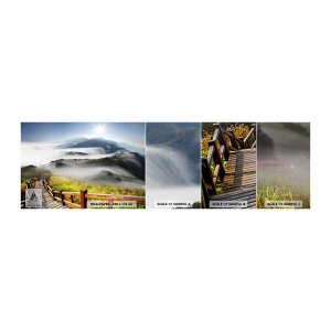 Mostră de Tapet Standard Eco - Țesut de strălucire și ceață - Peisaj, Munţi, parc național - 100x30 cm