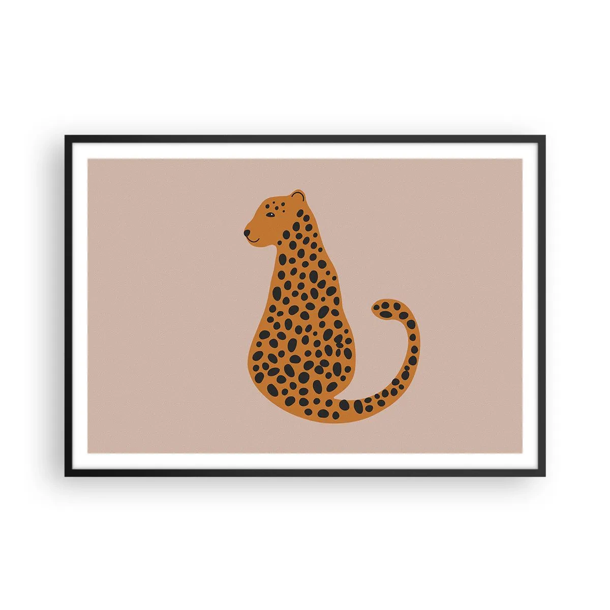 Poster în ramă neagră - Modelul leopard este tot timpul la modă - 100x70 cm