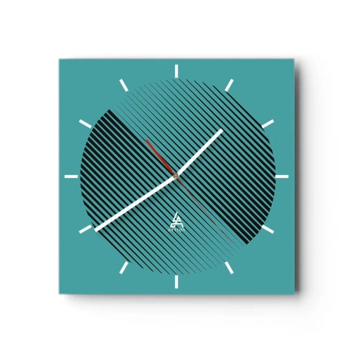 Ceas de perete - Ceas pe sticlă - Cercul - o variație geometrică - 30x30 cm