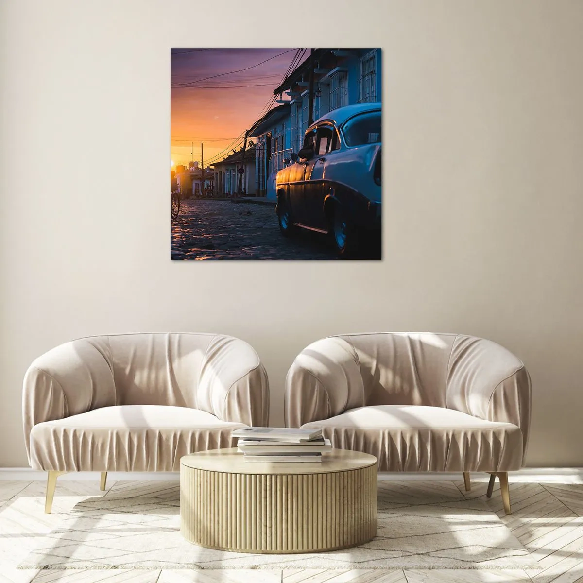 Tablou pe sticlă - Aici timpul încetinește - 60x60 cm