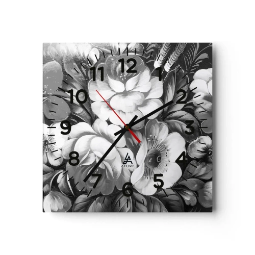 Ceas de perete - Ceas pe sticlă - Frumoase chiar și în gri - 30x30 cm