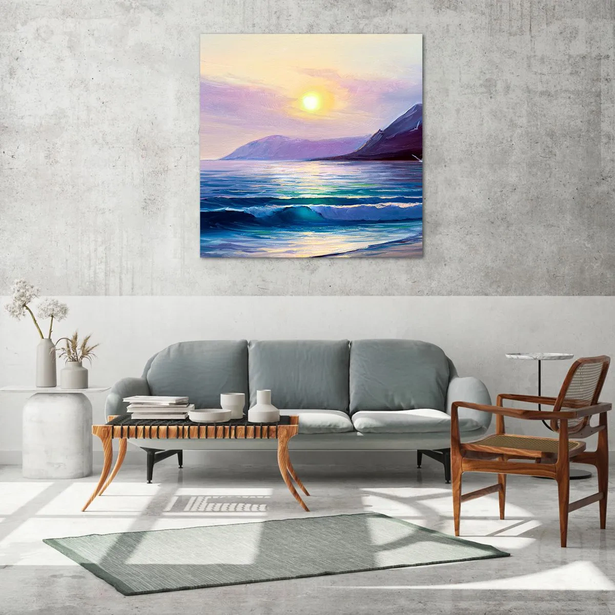 Tablou pe sticlă - Cristale de apă și aer - 70x70 cm