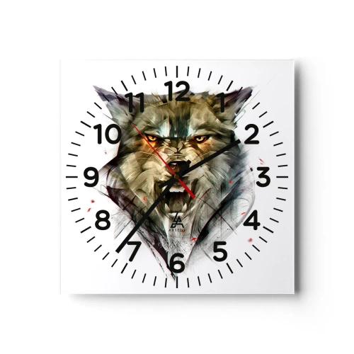 Ceas de perete - Ceas pe sticlă - Nici un pas! - 40x40 cm