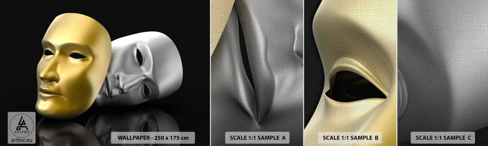 Mostră tapet Premium Canvas - Viața este teatru - Capota, Bucată, Teatru - 100x30 cm