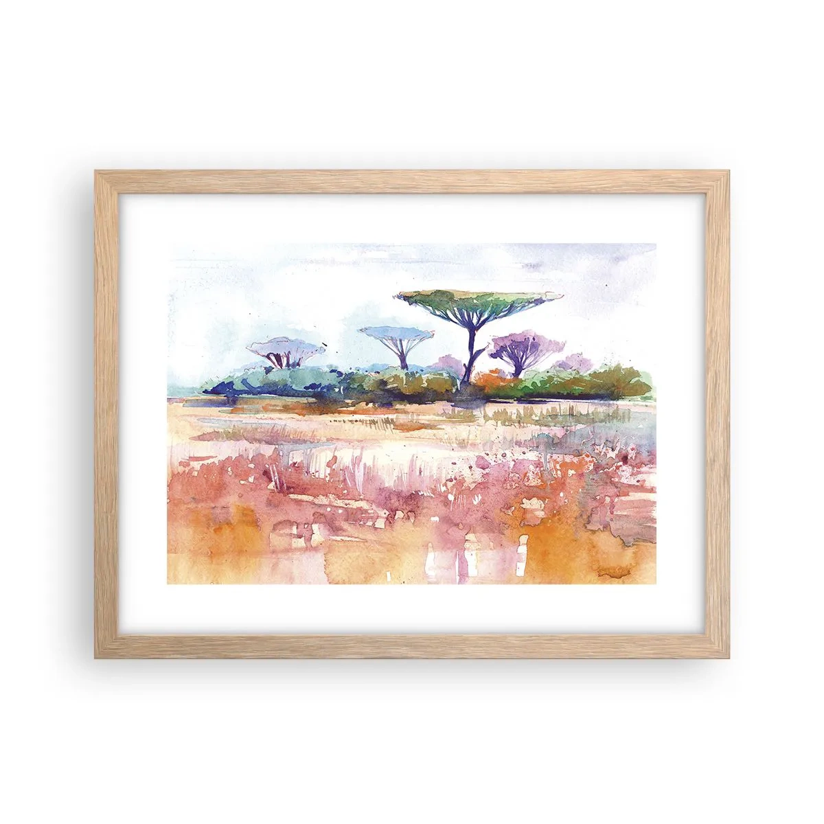 Poster în ramă de stejar deschis - Culorile savanei - 40x30 cm
