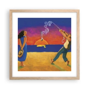 Poster în ramă de stejar deschis - Mai mult decât o stea din cer - 40x40 cm