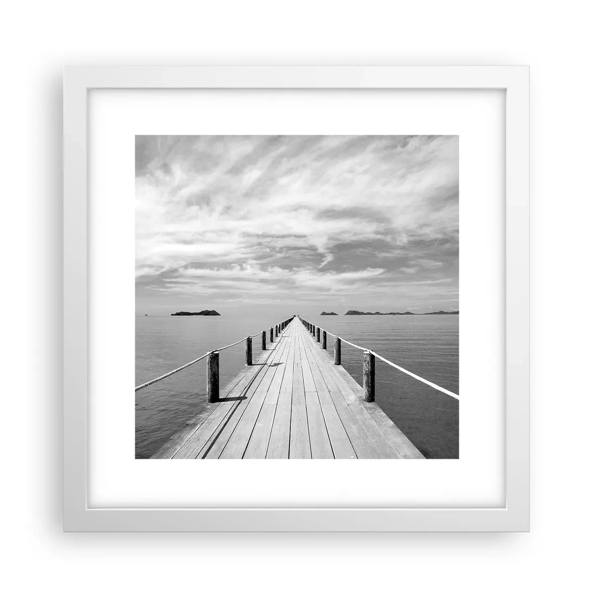 Poster în ramă albă - Ce zici de o călătorie... - 30x30 cm